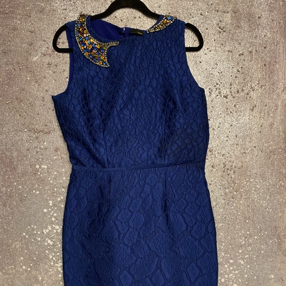 Fendi Dress With Jeweled Collar and Back Peplum